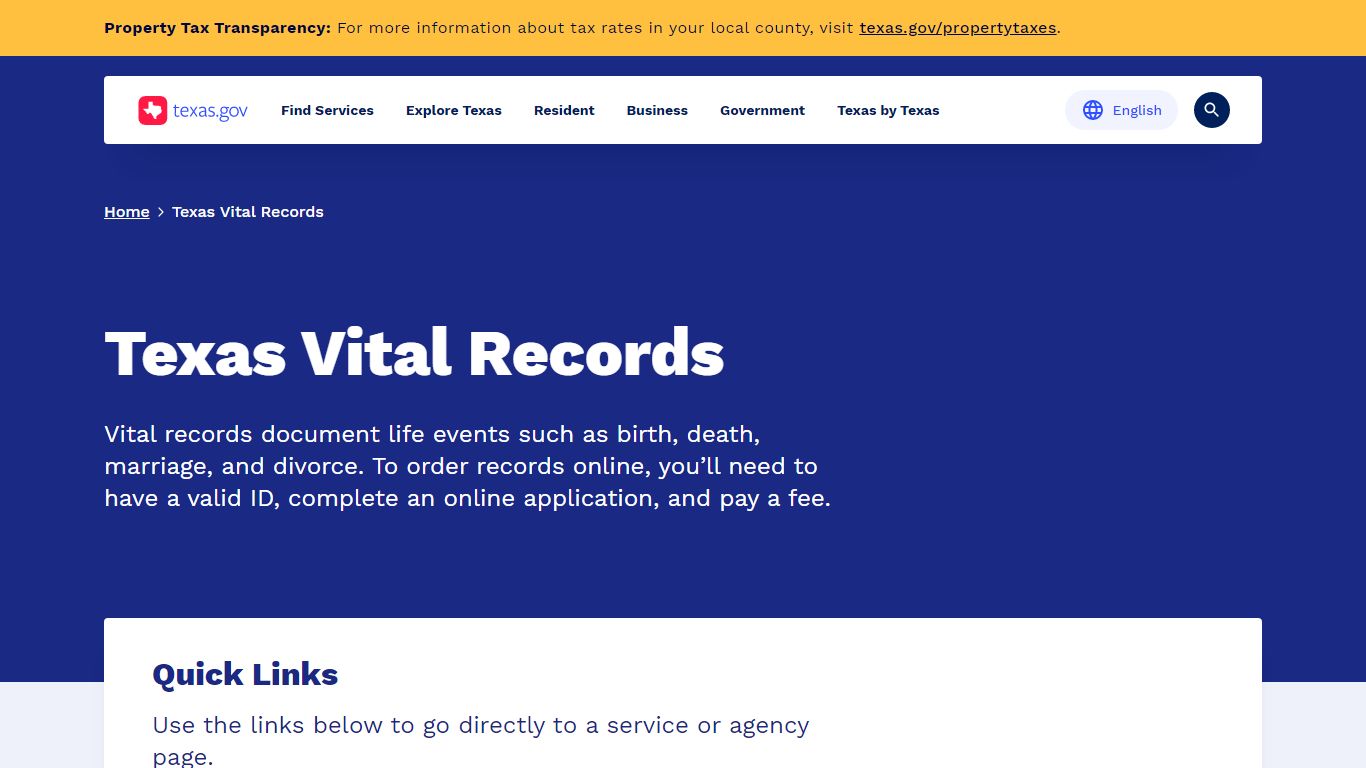 Texas Vital Records | Texas.gov