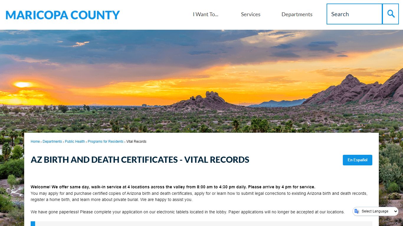 AZ Birth and Death Certificates - Vital Records | Maricopa County, AZ